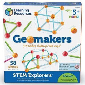 Learning Resources STEM Explorers Geomakers, STEM Toy, Early Learning, 58 Pieces